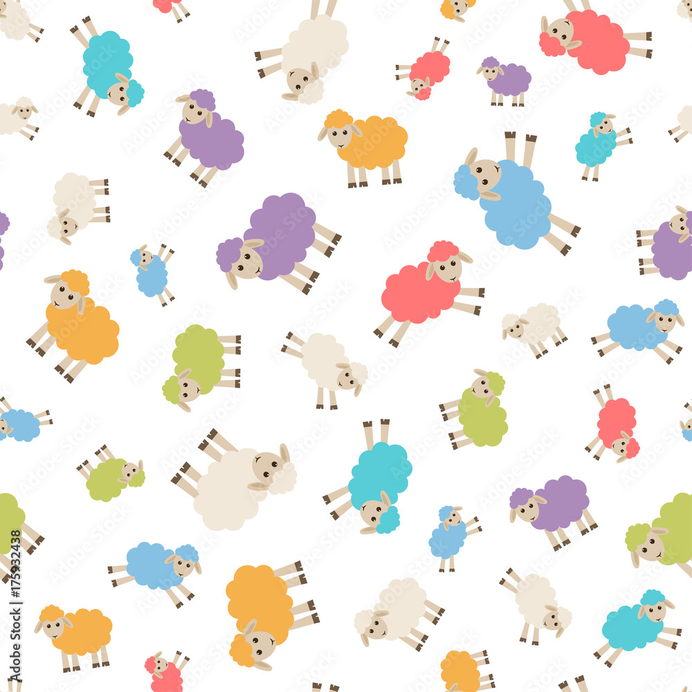 seamless pattern with colorful sheep seamless pattern with colorful sheep