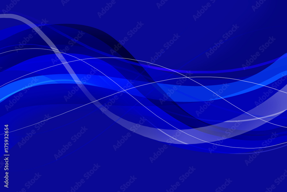 Naklejka premium abstract blue waves and stripes wallpaper background