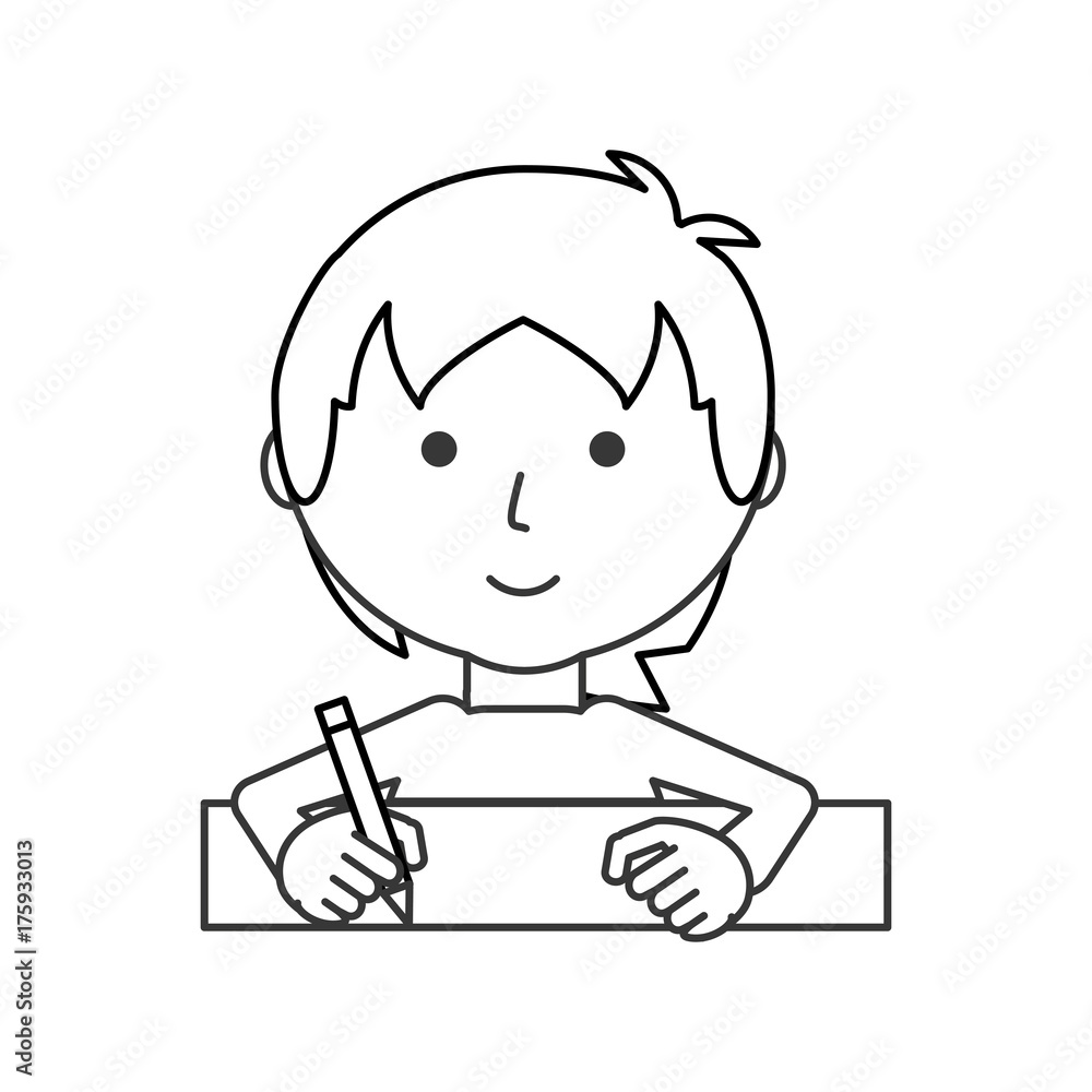 man writing vector illustration man writing vector illustration