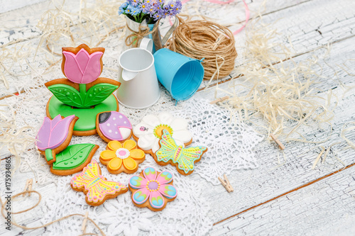 Beautiful glazed Easter cookies