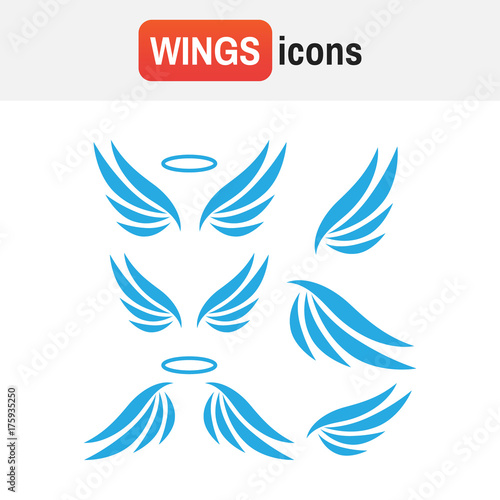 Fototapeta Naklejka Na Ścianę i Meble -  Vector sketch of angel wings. Angel wings vector