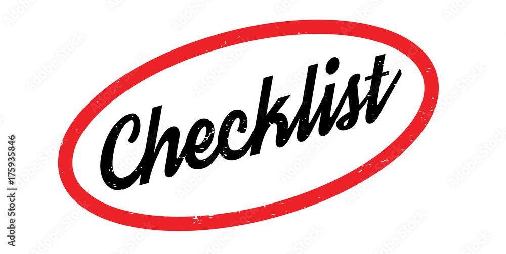 Checklist rubber stamp. Grunge design with dust scratches. Effects can be easily removed for a clean, crisp look. Color is easily changed. Checklist rubber stamp. Grunge design with dust scratches. Effects can be easily removed for a clean, crisp look. Color is easily changed.