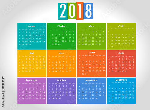 Calendrier 2018 Carré
