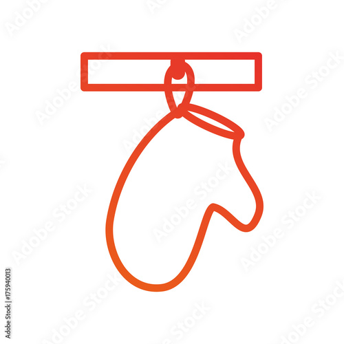 glove potholder kitchen hanging on the ledge