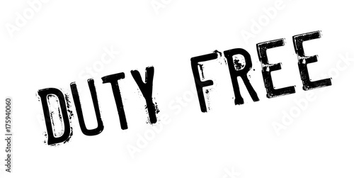 Duty Free rubber stamp. Grunge design with dust scratches. Effects can be easily removed for a clean, crisp look. Color is easily changed.