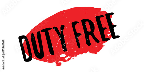 Duty Free rubber stamp. Grunge design with dust scratches. Effects can be easily removed for a clean, crisp look. Color is easily changed.
