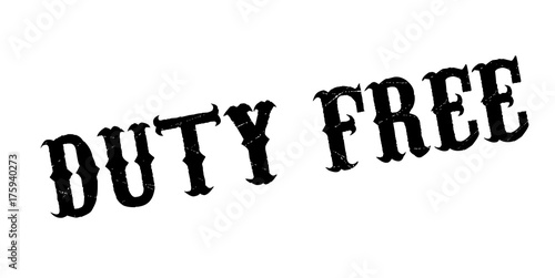 Duty Free rubber stamp. Grunge design with dust scratches. Effects can be easily removed for a clean, crisp look. Color is easily changed.