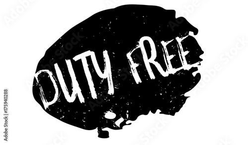 Duty Free rubber stamp. Grunge design with dust scratches. Effects can be easily removed for a clean, crisp look. Color is easily changed.