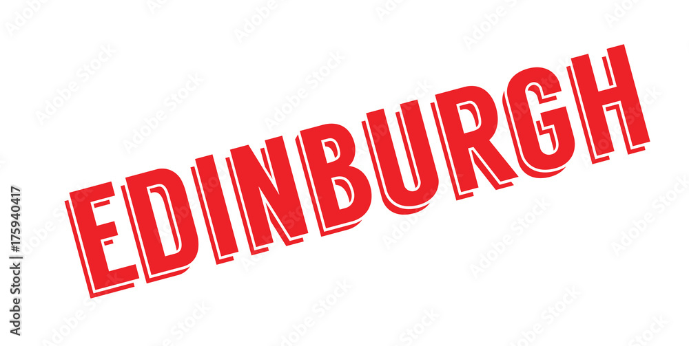 Edinburgh rubber stamp. Grunge design with dust scratches. Effects can be easily removed for a clean, crisp look. Color is easily changed.
