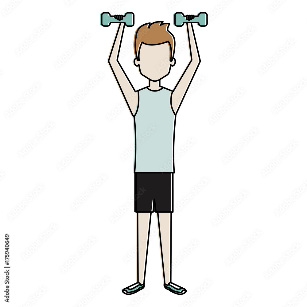 Obraz premium man lifting weights character