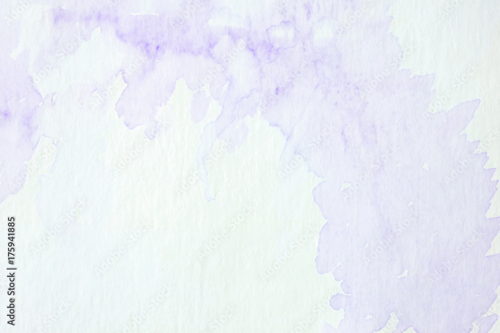 Purple abstract watercolor painting textured on white paper background Purple abstract watercolor painting textured on white paper background