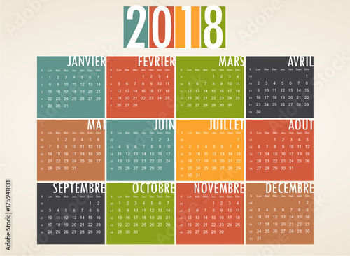 Calendrier 2018 vintage