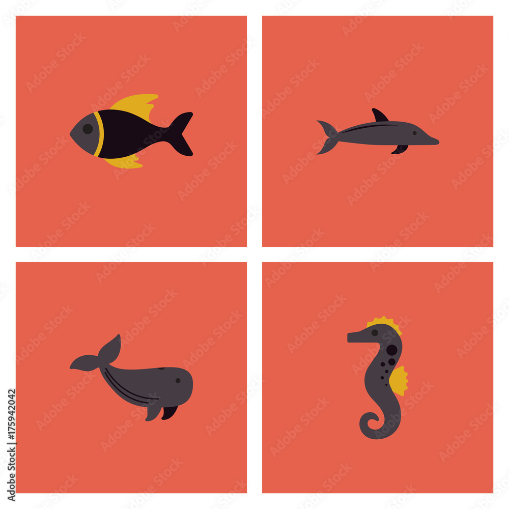 Sea animals vector stock collection Sea animals vector stock collection