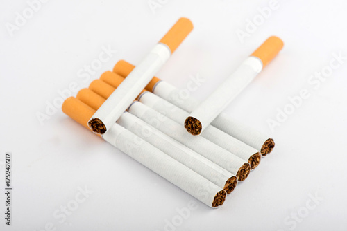 cigarettes on white background