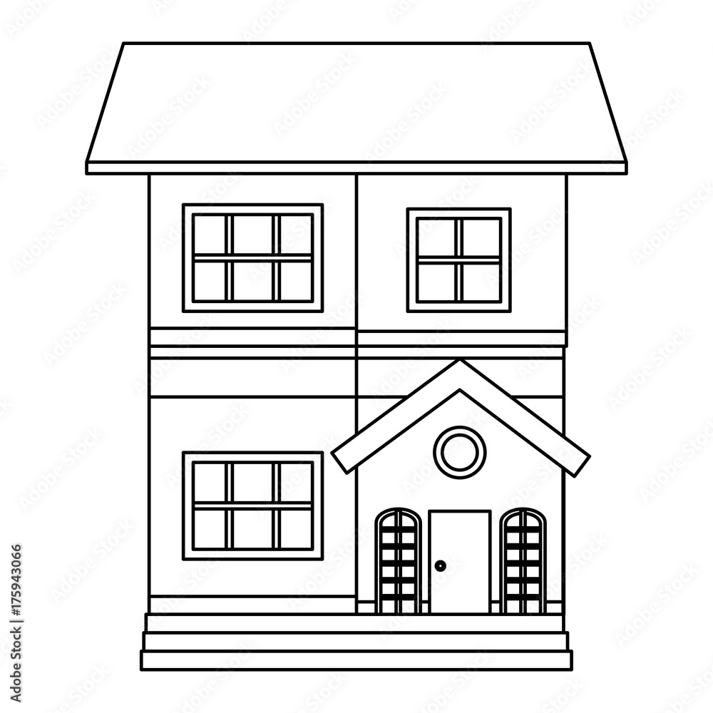 beautiful house building isolated icon