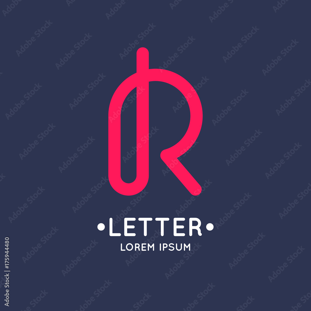 Modern linear logo and sign the letter R. Stock Vector | Adobe Stock