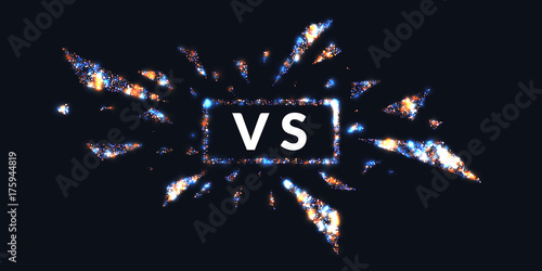 Bright poster symbols of confrontation VS. Vector illustration.