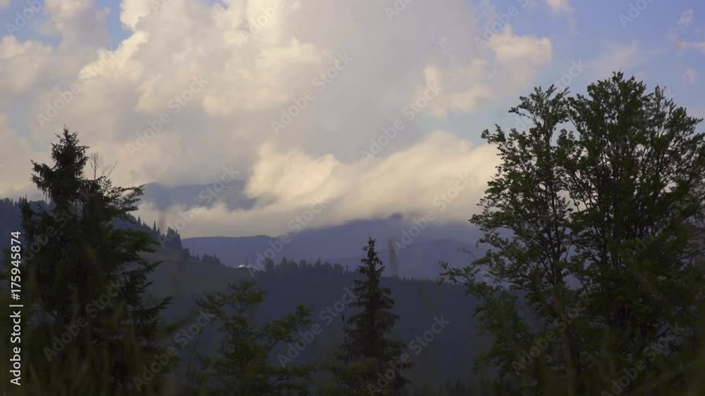 An accelerated movement of clouds over the mountains. Ukraine. Carpathians 2017year Summer day in the mountains. timelipse. An accelerated movement of clouds over the mountains. Ukraine. Carpathians 2017year Summer day in the mountains. timelipse.