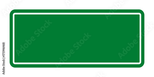 Blank green color square transportation sign on white background for add wording