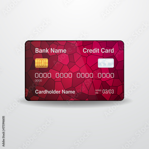 Wallpaper Mural Detailed realistic vector credit card. Front side. Money, payment symbol Torontodigital.ca