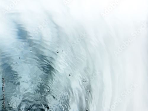 Принти на полотні Painterly, tranquil, and meditative blue green flowing water background fade to