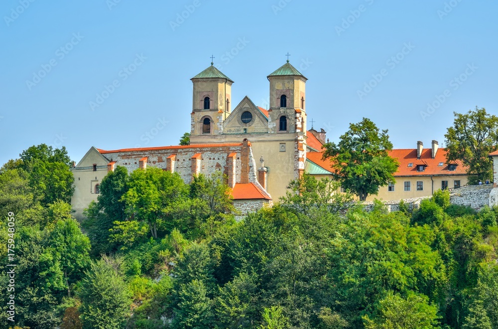 Beautiful historic monastery. Benedictine abbey in Tyniec near Krakow, Poland.