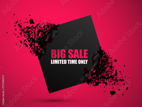 Big sale background. Vector sale banner with explosion effect.