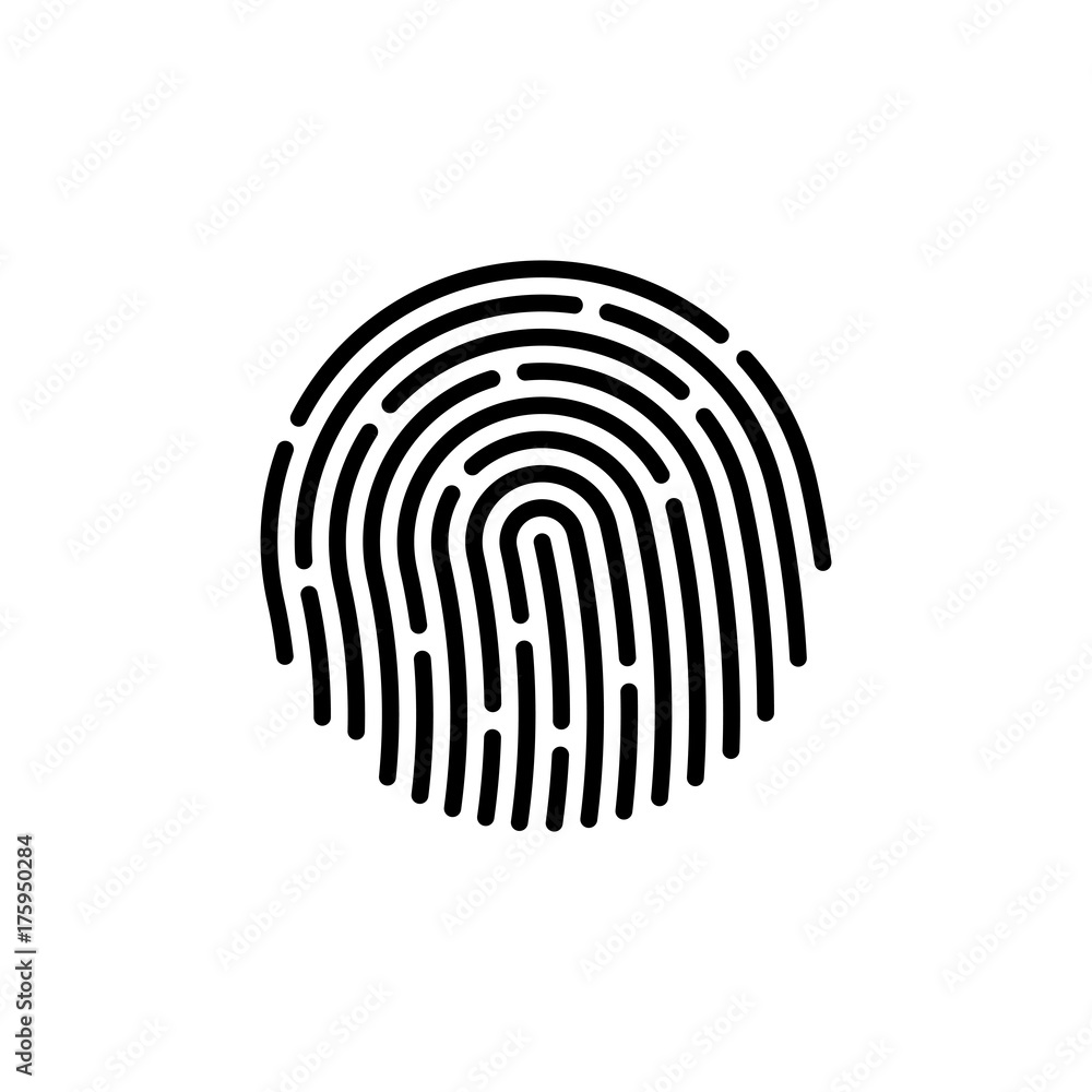 Fingerprint icon, black isolated on white background Fingerprint icon, black isolated on white background