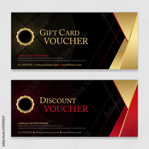 Gift voucher, certificate or discount card template for promo compliment