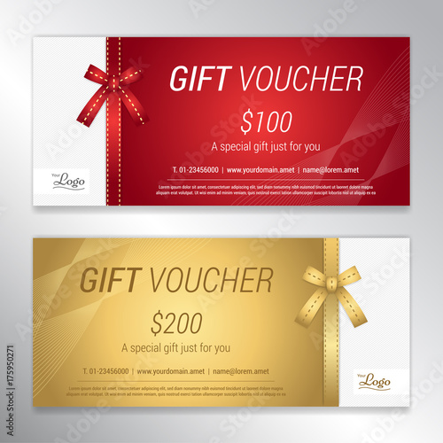 Gift voucher, certificate or discount card template for promo compliment