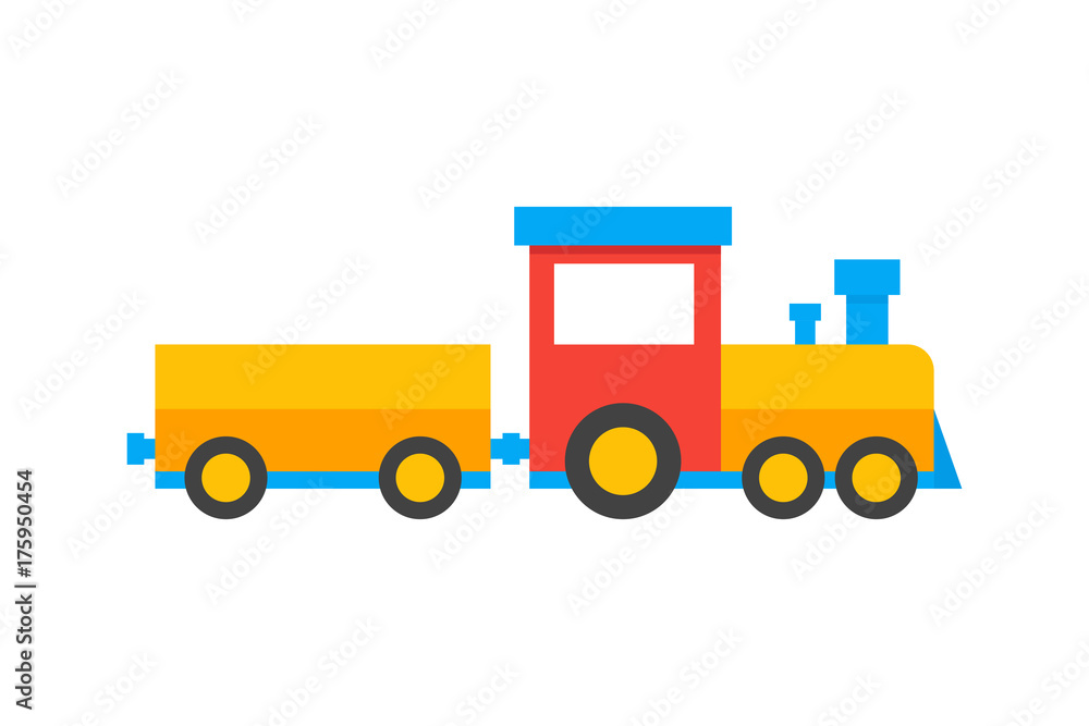 Colored train toys. Kids vector illustration