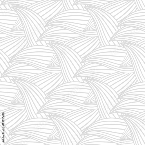 Seamless gray and white pattern with wallpaper ornaments
