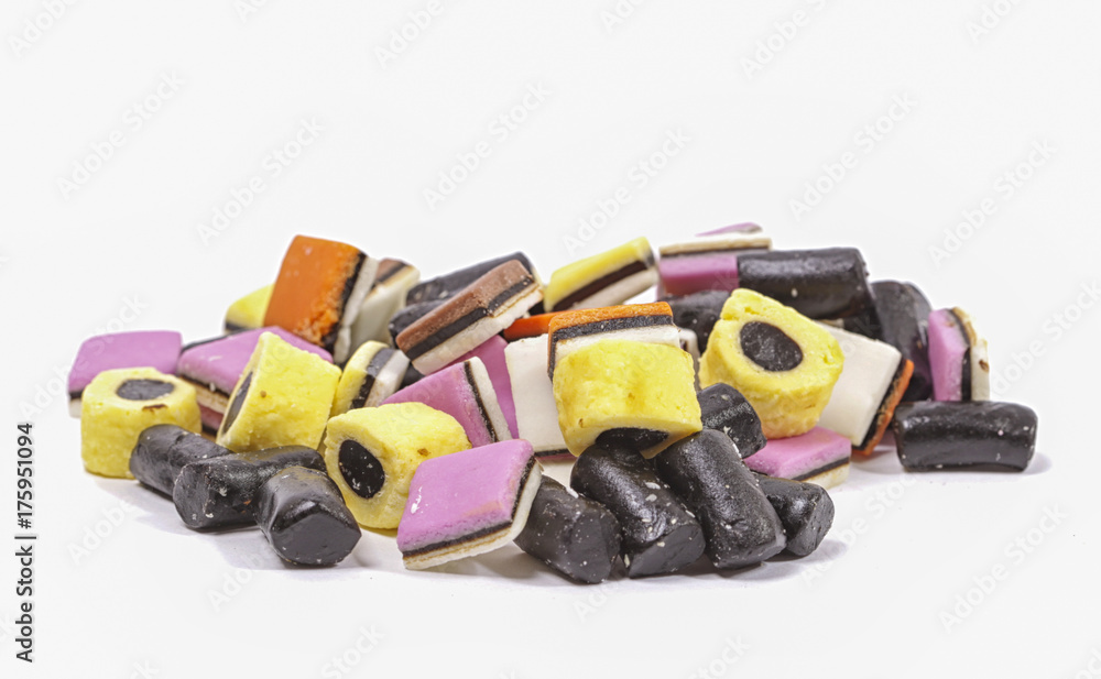 Colorful liquorice in close up