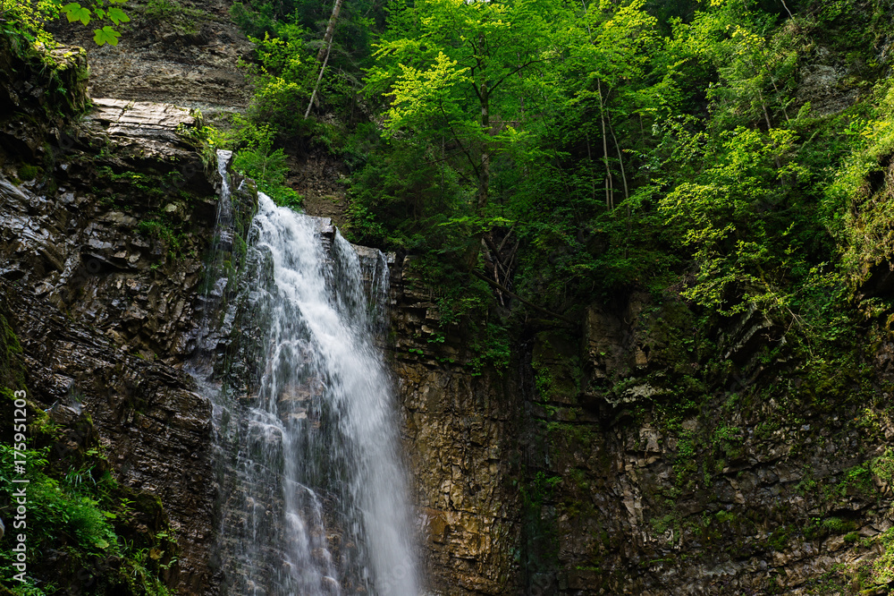 waterfall Zhenetskyi Huk Ukrainian Carpathians waterfall Zhenetskyi Huk Ukrainian Carpathians