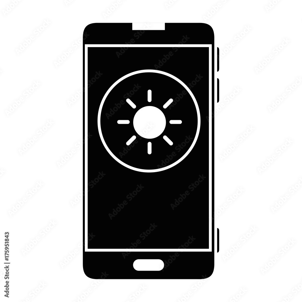 smartphone with sun weather application smartphone with sun weather application