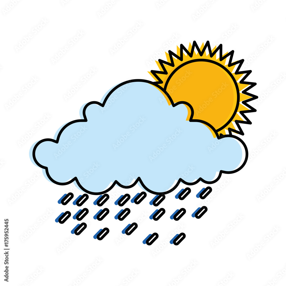 cloud weather with sun and rain cloud weather with sun and rain