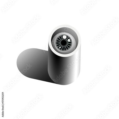 Illustration of an eye looking from a pipe.