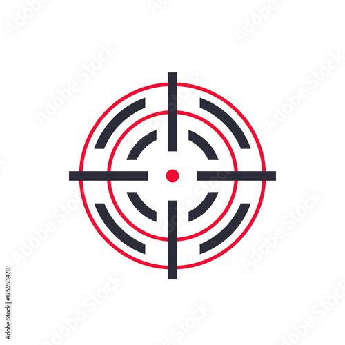 crosshair vector sign on white