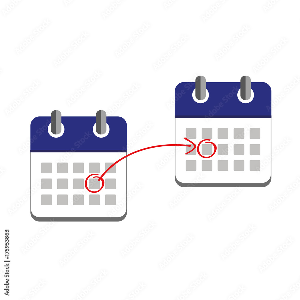 Besteht Die Möglichkeit Den Termin Zu Verschieben termin verschieben im kalender Stock-Vektorgrafik | Adobe Stock