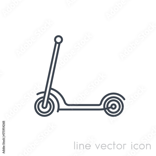 kick scooter icon on white, linear