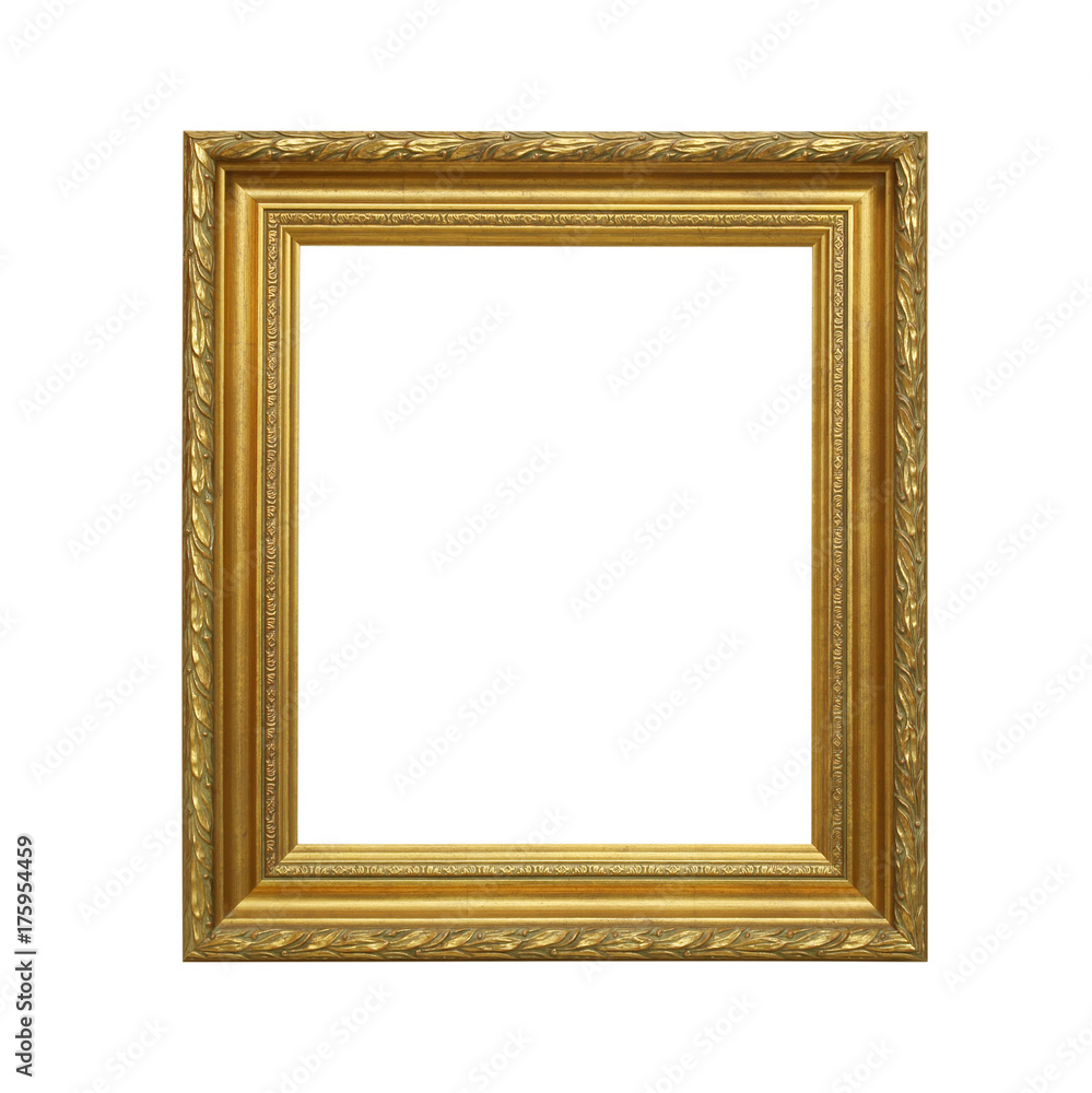 antique golden frame isolated on white background antique golden frame isolated on white background
