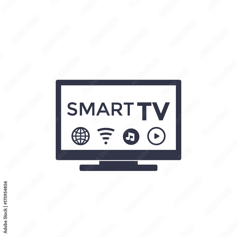 Smart tv icon on white Smart tv icon on white