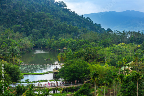 Lake in the rainforest. Yanoda Rain Forest. Hainan  China.