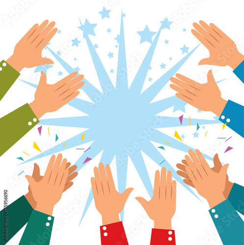 human hands clapping ovation applaud hands vector illustration graphic design