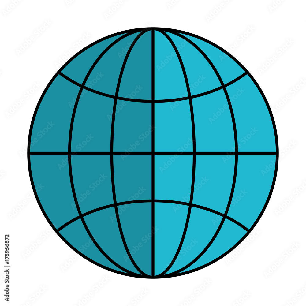 global sphere icon over white background vector illustration