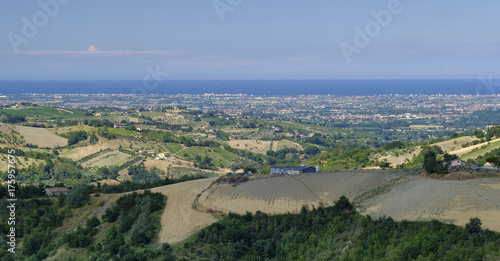 Landscape in Romagna at summer from Sogliano al Rubicone
