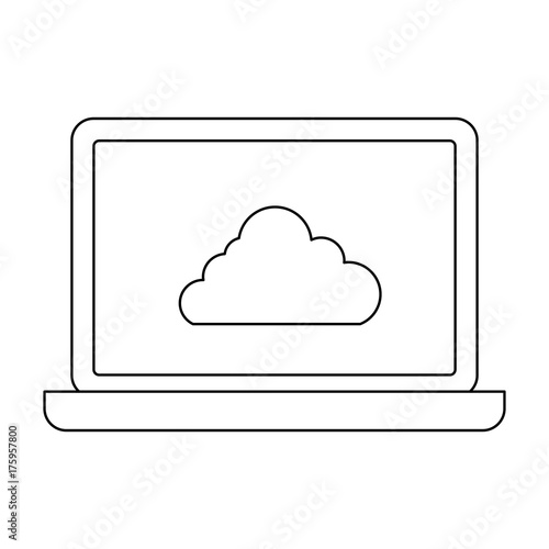 laptop computer icon over white background vector illustration