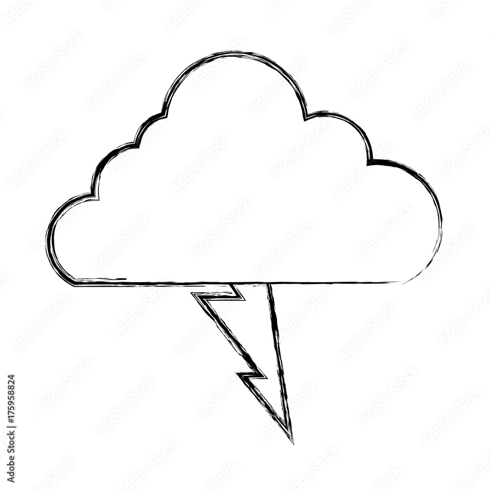 cloud and thunder icon over white background vector illustration cloud and thunder icon over white background vector illustration