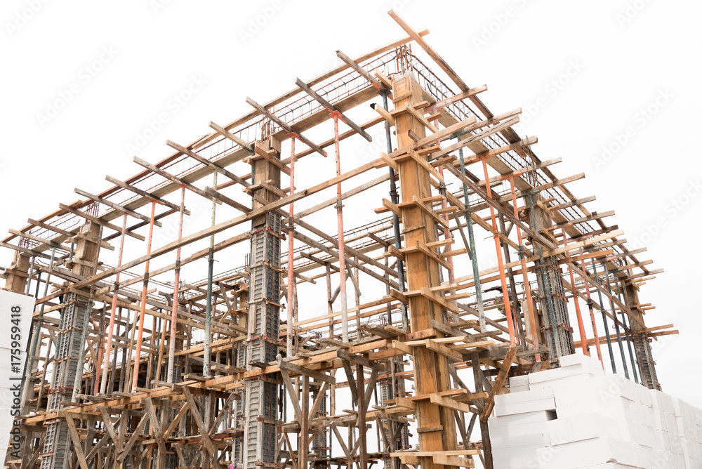 Structure of building under construction. Structure of building under construction.