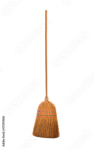Broom straw on white background